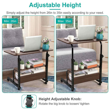 3-Tier Height Adjustable Laptop Desk with Rolling Wheels - A-1 Thread Vault