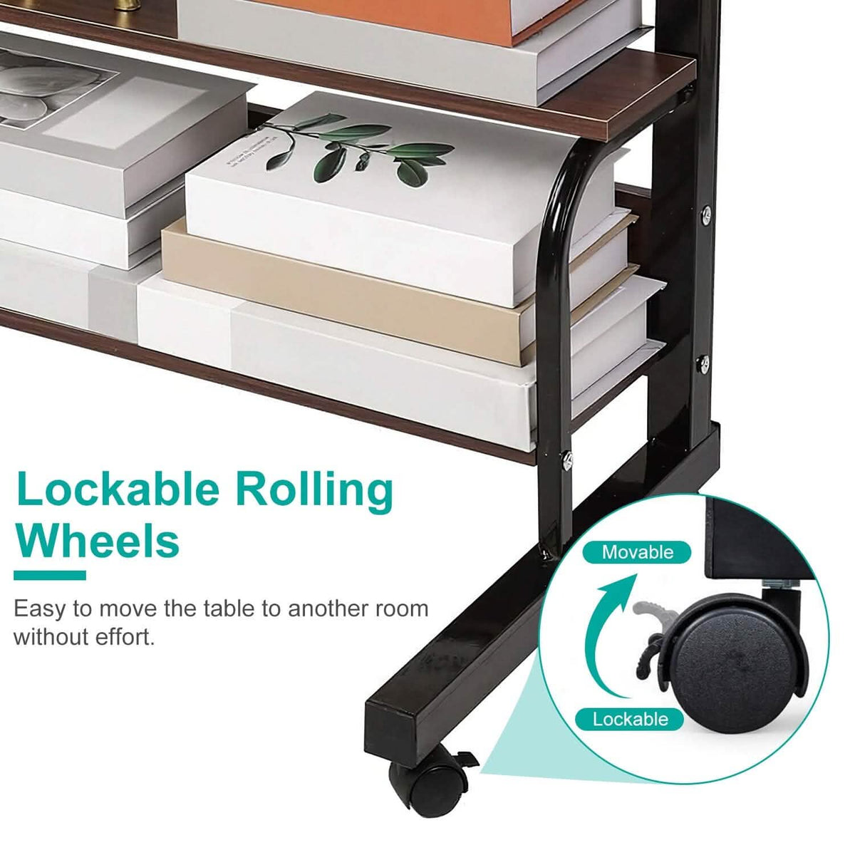 3-Tier Height Adjustable Laptop Desk with Rolling Wheels - A-1 Thread Vault