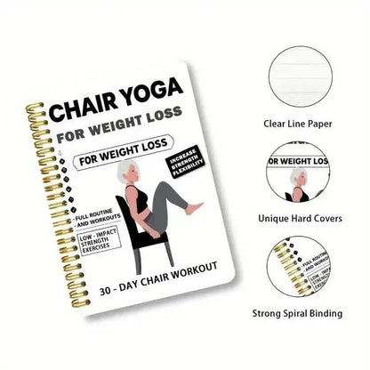 30-Day Chair Yoga Notebook | 15-Min Daily Workouts & Guide - A-1 Thread Vault