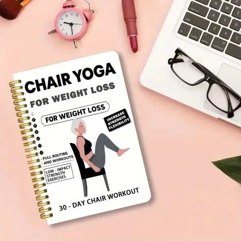 30-Day Chair Yoga Notebook | 15-Min Daily Workouts & Guide - A-1 Thread Vault