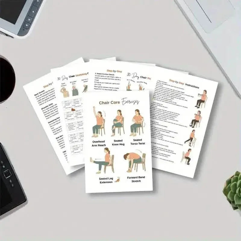 30-Day Chair Yoga Notebook | 15-Min Daily Workouts & Guide - A-1 Thread Vault