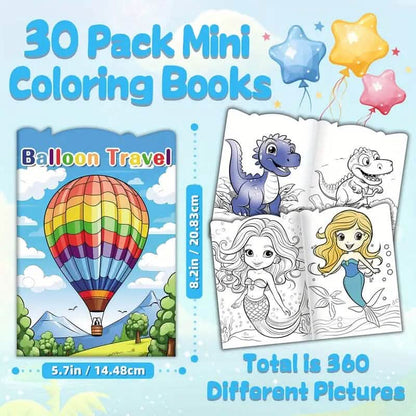 30-Pack: Children's Mini Coloring Book Set - A-1 Thread Vault