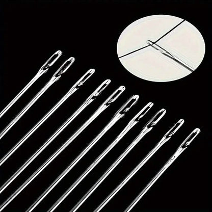 30-Pieces: Self-Threading Random Sizes Needles with Wooden Storage Tube - A-1 Thread Vault