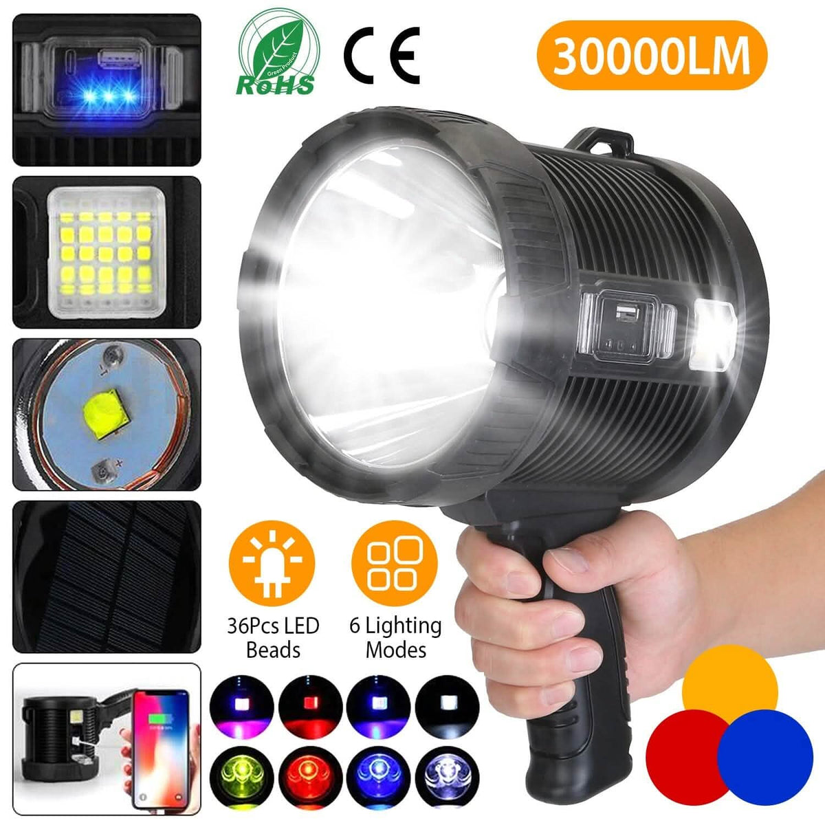 3000LM Rechargeable LED Flashlight - A-1 Thread Vault