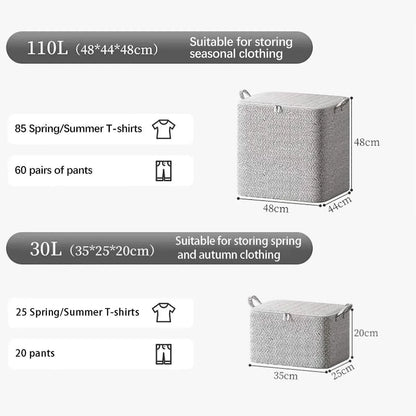 30L Foldable Fabric Clothes Storage Organizer Bag with Reinforced Handle - A-1 Thread Vault
