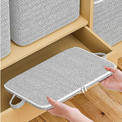 30L Foldable Fabric Clothes Storage Organizer Bag with Reinforced Handle - A-1 Thread Vault