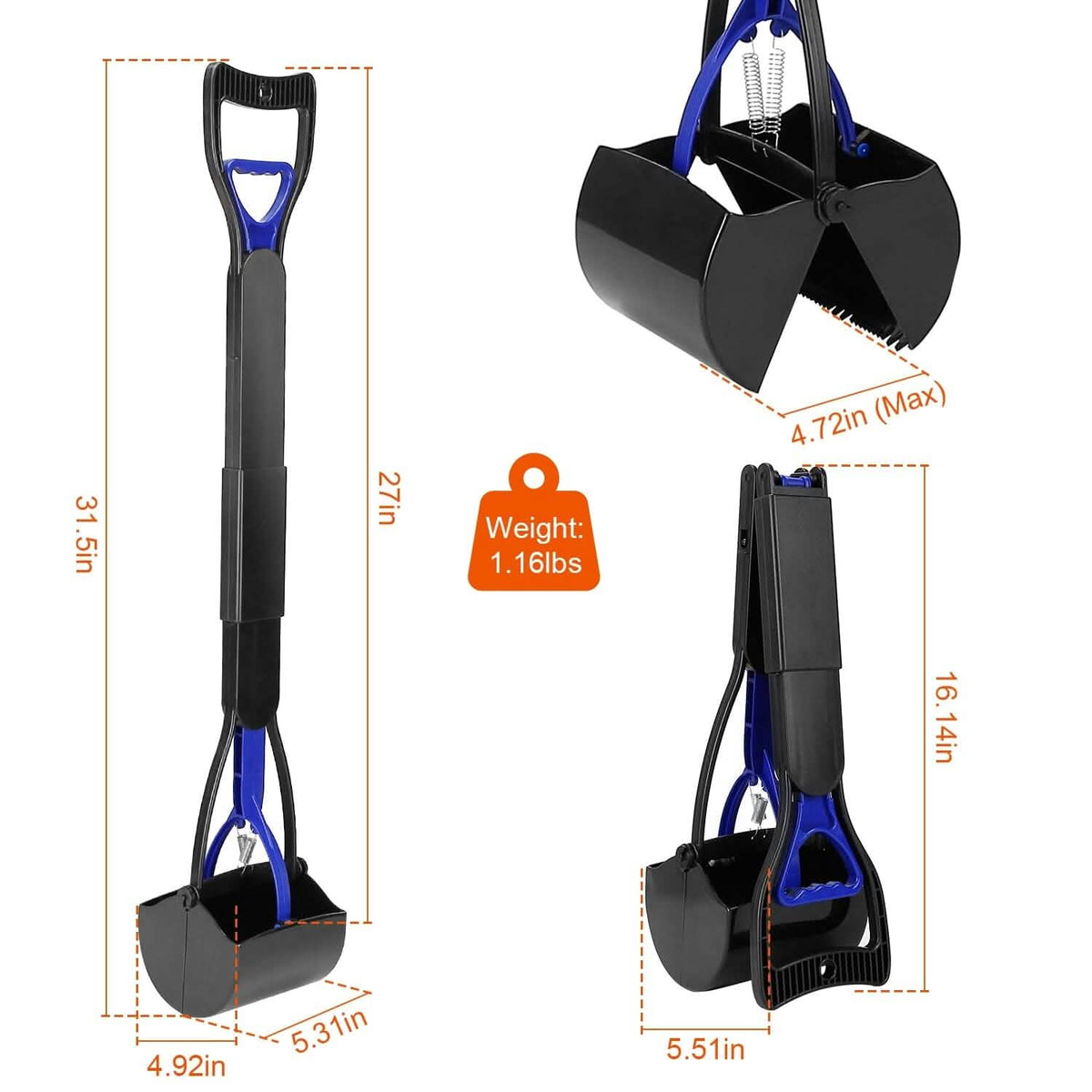 31.5-Inch Pet Pooper Scooper - A-1 Thread Vault