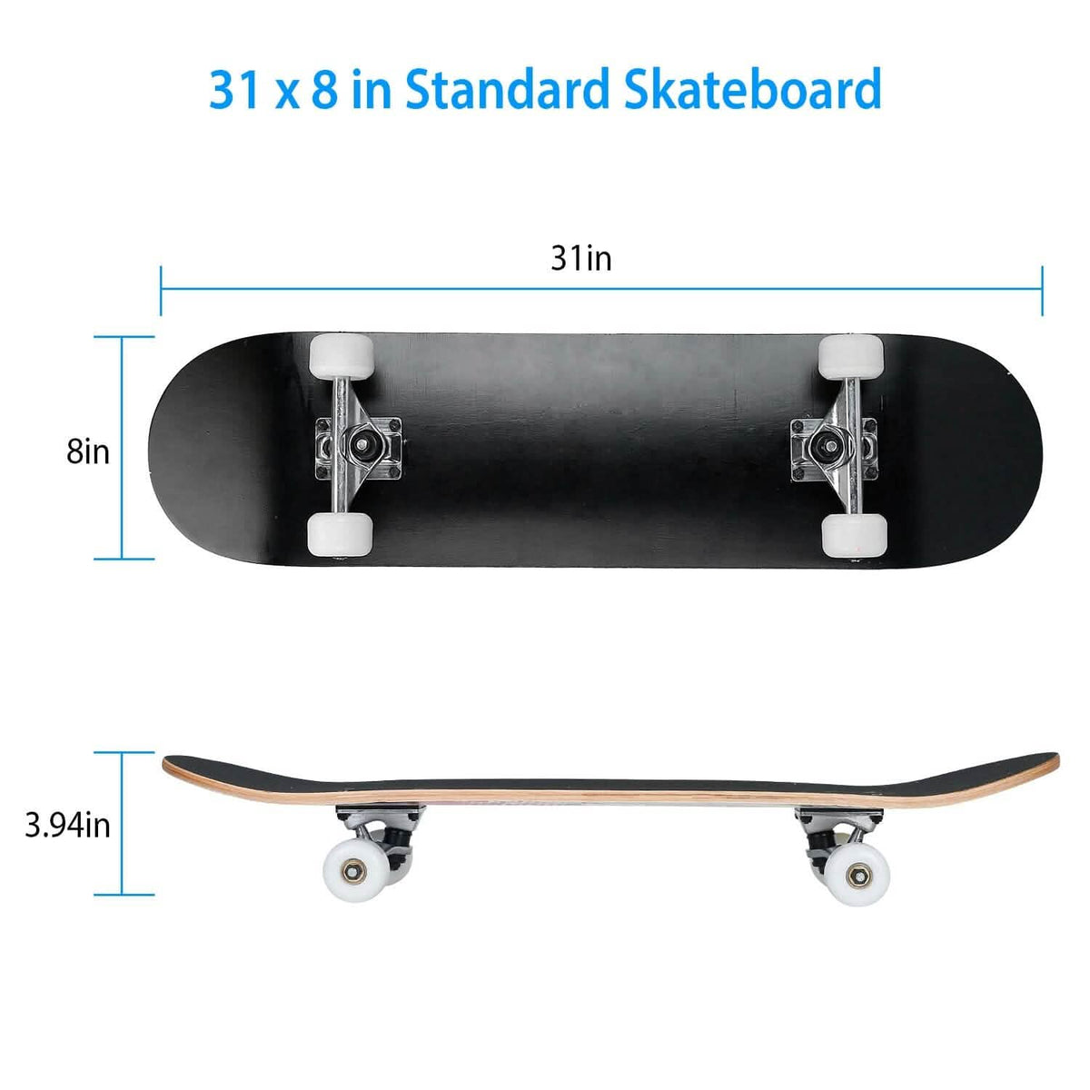 31x8in 9 Layers Maple Concave Skateboard - A-1 Thread Vault