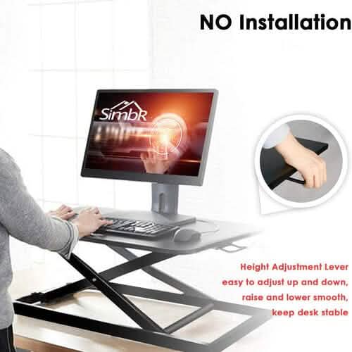 32" Height Adjustable Stand Up Desk Converter Gas Spring Desk Riser Converter Sit to Stand - A-1 Thread Vault