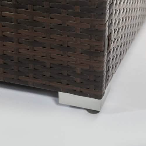 32" Outdoor Rattan Propane Gas Fire Table with Tile Tabletop - A-1 Thread Vault