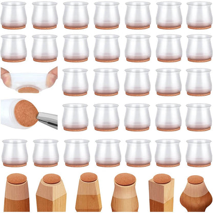 32-Piece: Clear Chair Leg Floor Protectors - A-1 Thread Vault