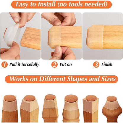 32-Piece: Clear Chair Leg Floor Protectors - A-1 Thread Vault