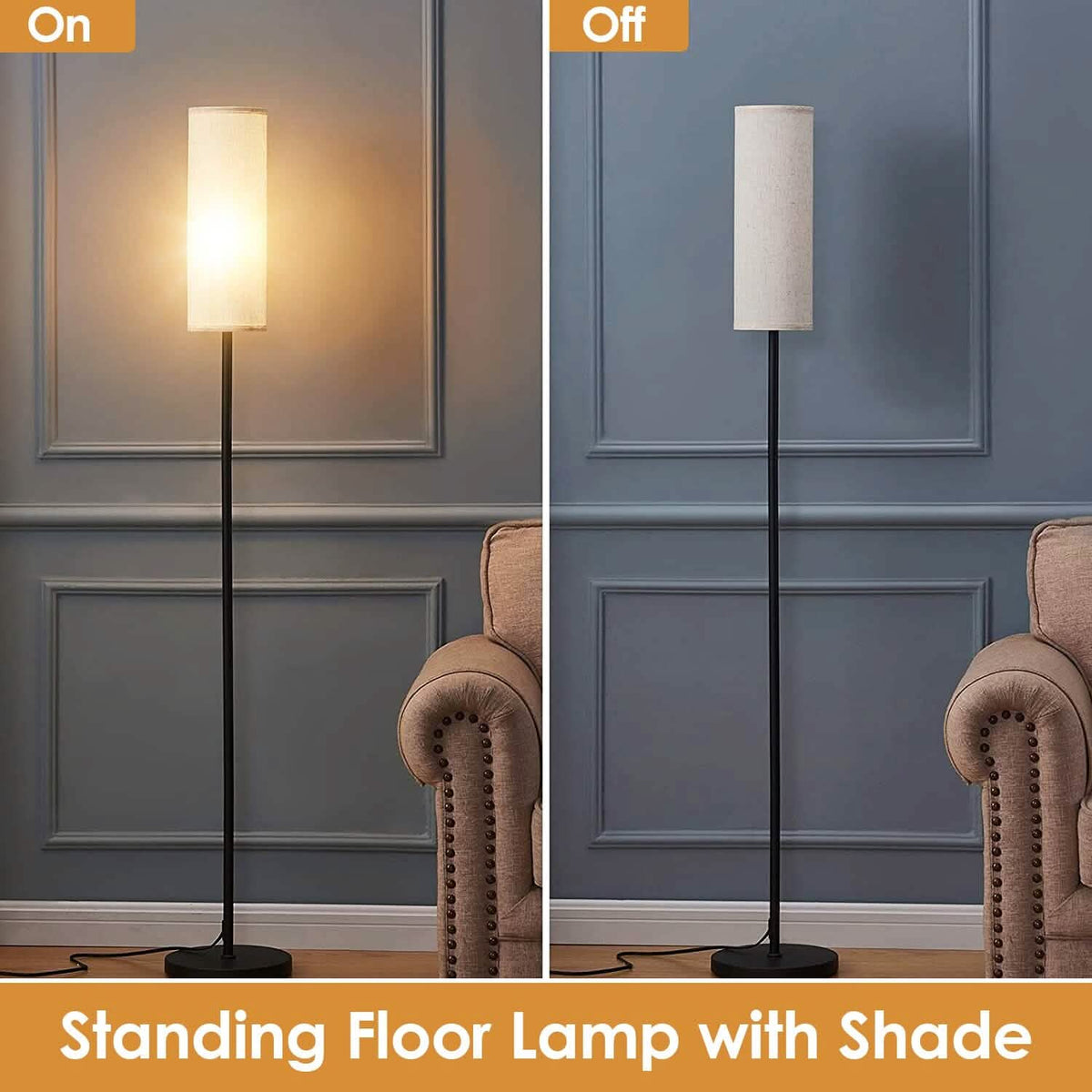3200K Warm Yellow Light Modern Standing Lamp with Foot Switch 6W Bulb - A-1 Thread Vault