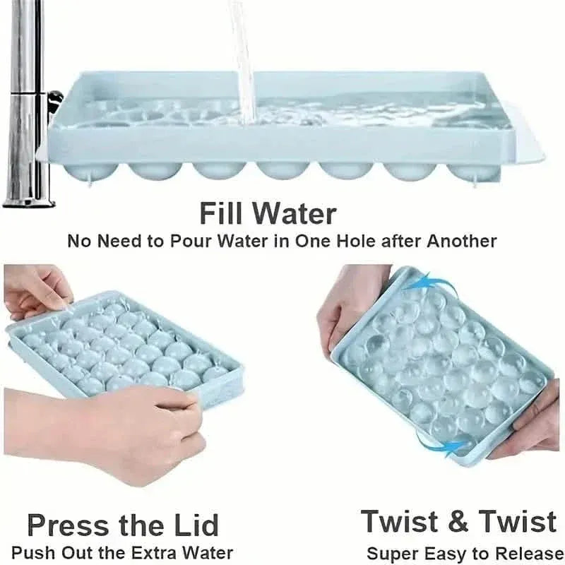 33 Round Shape Ice Cube Maker Tray - A-1 Thread Vault