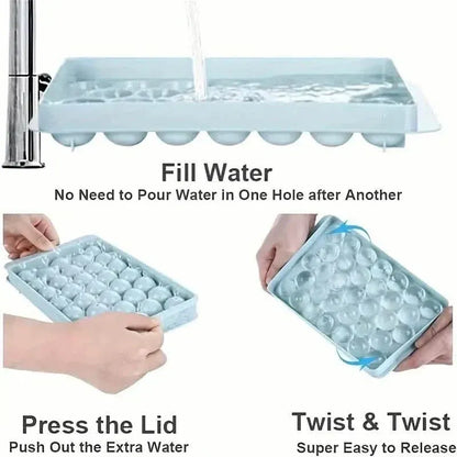 33 Round Shape Ice Cube Maker Tray - A-1 Thread Vault