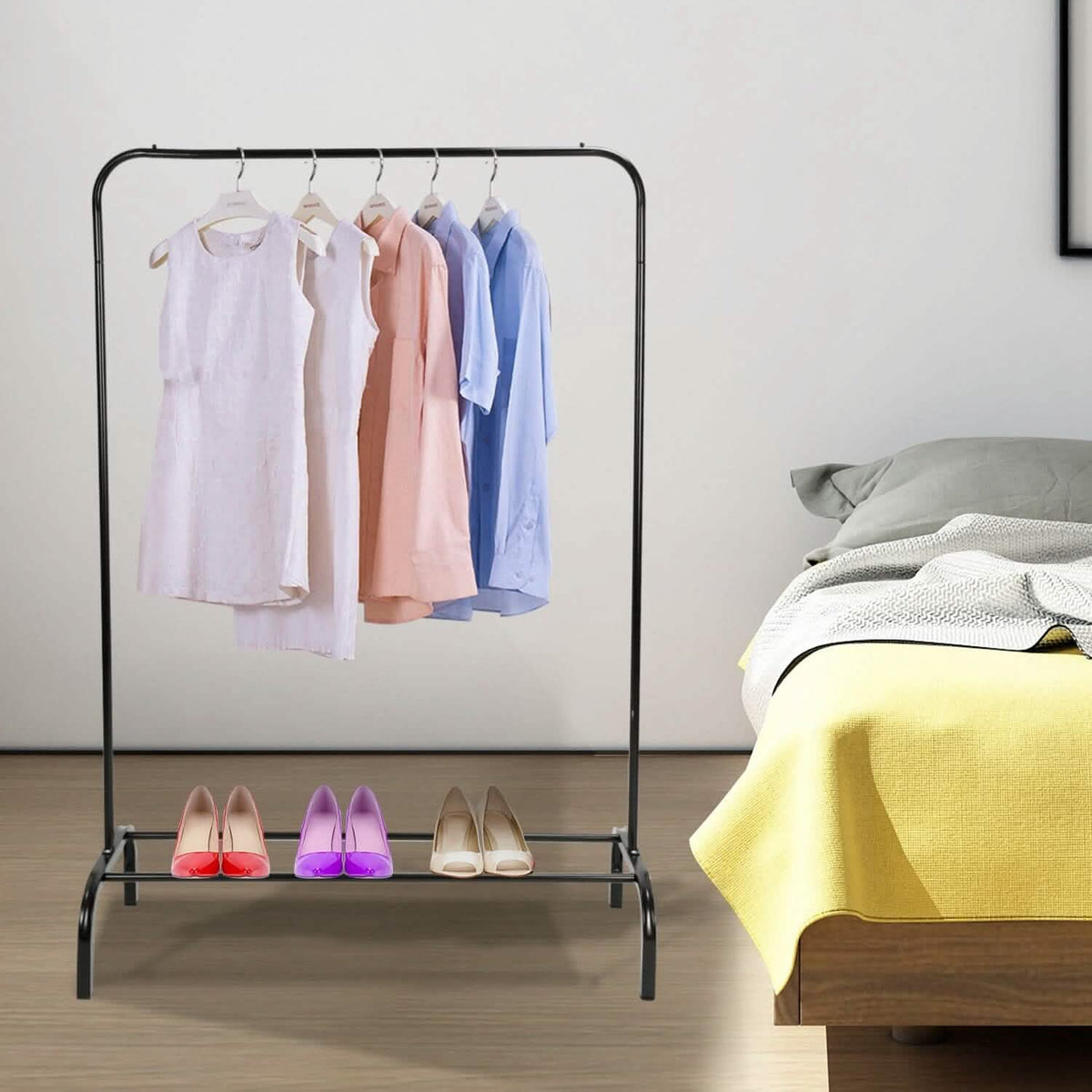 33Lbs Loading Garment Racks Freestanding with Bottom Shelf - A-1 Thread Vault