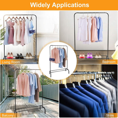 33Lbs Loading Garment Racks Freestanding with Bottom Shelf - A-1 Thread Vault