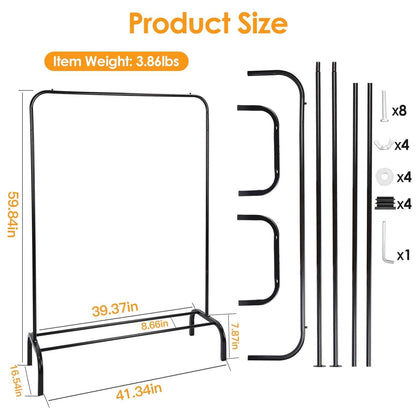 33Lbs Loading Garment Racks Freestanding with Bottom Shelf - A-1 Thread Vault