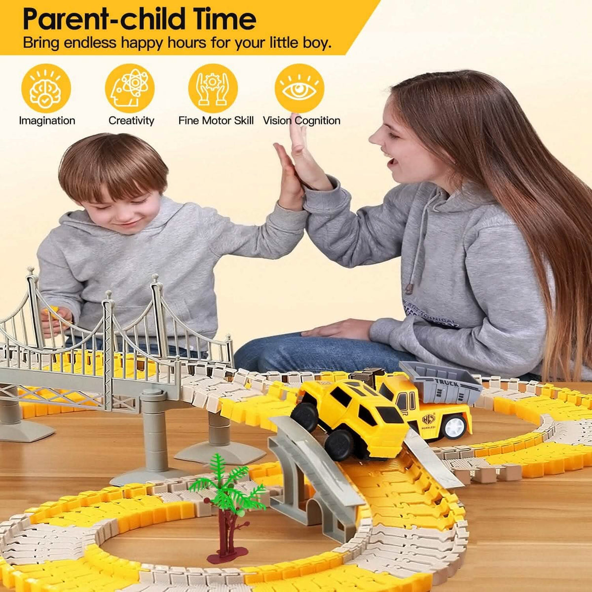 340-Piece: Construction Race Track Toy Set - A-1 Thread Vault