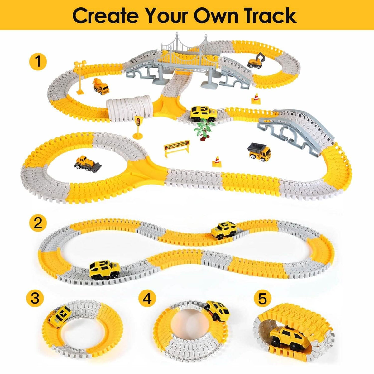 340-Piece: Construction Race Track Toy Set - A-1 Thread Vault