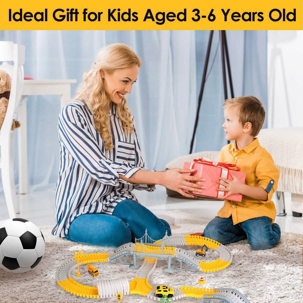 340-Piece: Construction Race Track Toy Set - A-1 Thread Vault