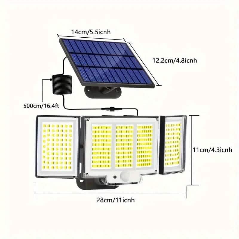 348 LED Motion Sensor Solar Lights Outdoor with Remote Control - A-1 Thread Vault
