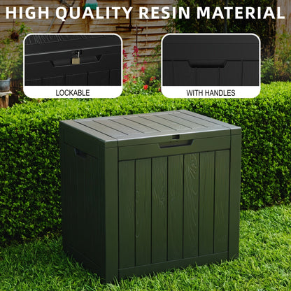 35 Gallon Outdoor Resin Storage Box – Black/Wood Grain - A-1 Thread Vault