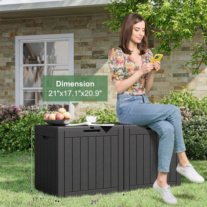 35 Gallon Outdoor Resin Storage Box – Black/Wood Grain - A-1 Thread Vault