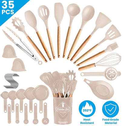35-Pieces: Kitchen Cooking Utensils Set - A-1 Thread Vault