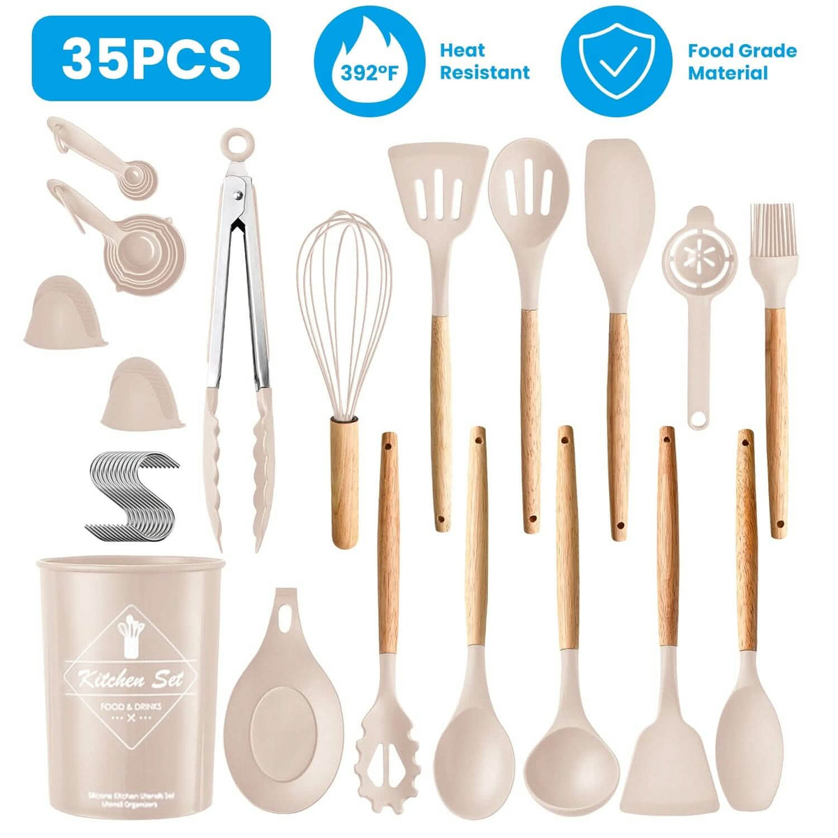 35-Pieces: Kitchen Cooking Utensils Set - A-1 Thread Vault