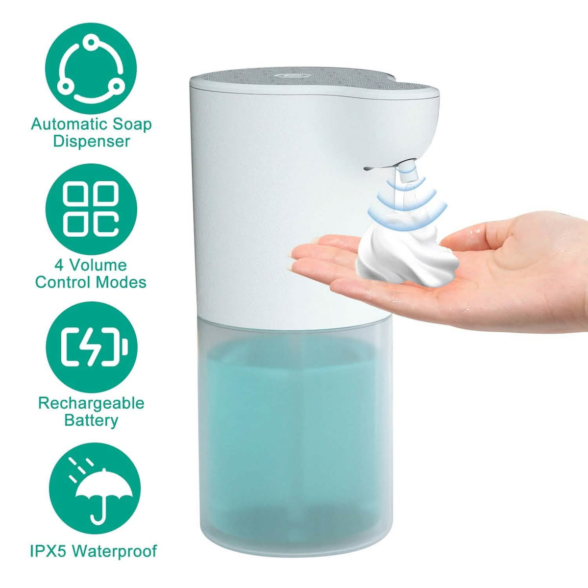 350ml Automatic Foam Soap Dispenser Rechargeable Touchless - A-1 Thread Vault