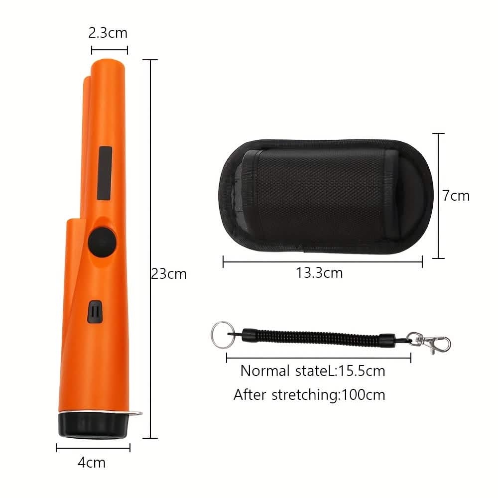 360° Pinpointer Metal Detector with LED, Vibration & Holster (Orange) - A-1 Thread Vault