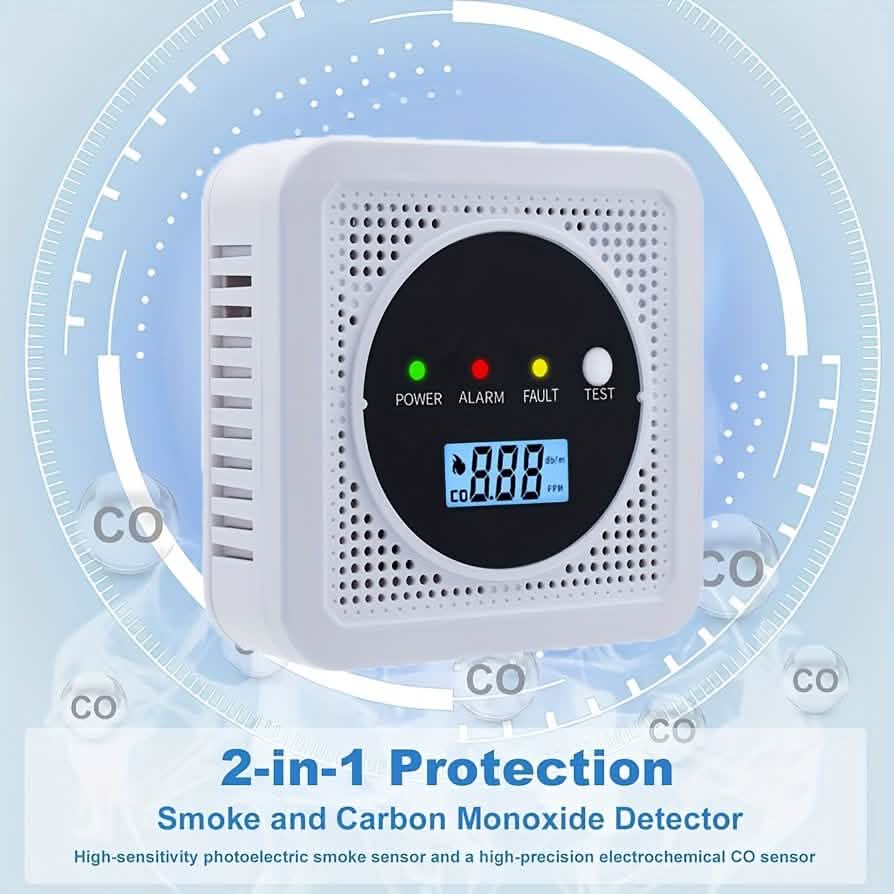 Dual Sensor Smoke & Carbon Monoxide Detector Alarm with LCD Display - A-1 Thread Vault