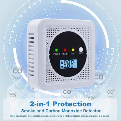Dual Sensor Smoke & Carbon Monoxide Detector Alarm with LCD Display - A-1 Thread Vault