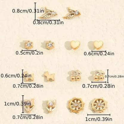 36-Pairs: Women's Fashion Earrings Set - Assorted Heart, Flower, Geometric & More - A-1 Thread Vault