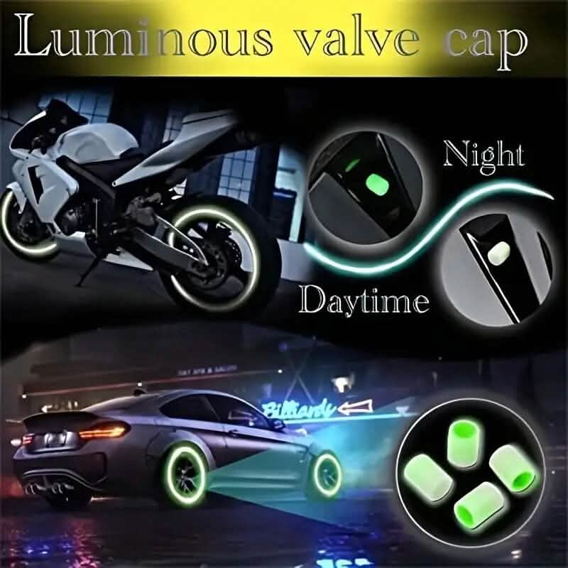 36-Pieces: Glow-in-the-Dark Car Tire Valve Cap Set - A-1 Thread Vault