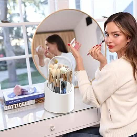 360-Degree Rotating Dustproof Makeup Brush Organizer - A-1 Thread Vault