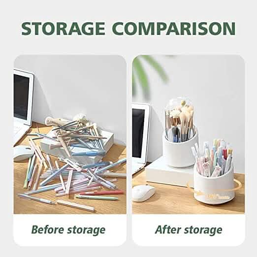 360-Degree Rotating Dustproof Makeup Brush Organizer - A-1 Thread Vault