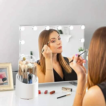 360-Degree Rotating Dustproof Makeup Brush Organizer - A-1 Thread Vault