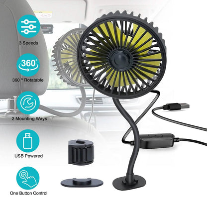 360 º Rotatable Car Cooling Fan with 3 Speeds - A-1 Thread Vault