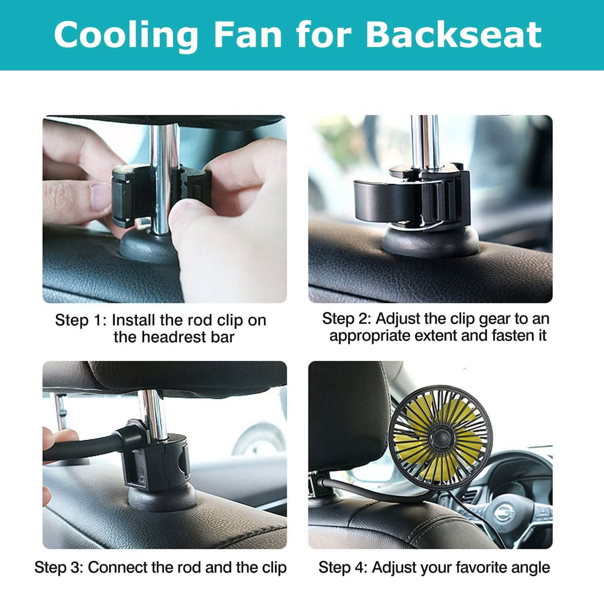360 º Rotatable Car Cooling Fan with 3 Speeds - A-1 Thread Vault