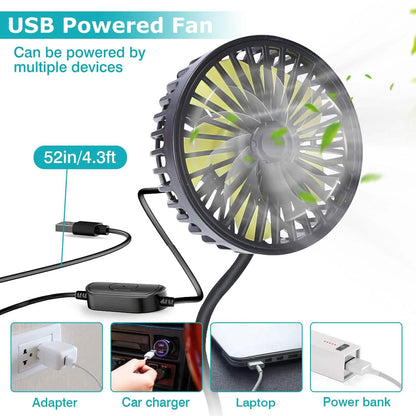 360 º Rotatable Car Cooling Fan with 3 Speeds - A-1 Thread Vault