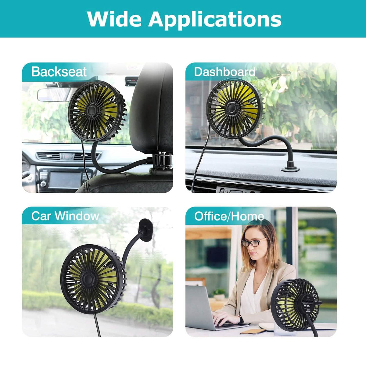 360 º Rotatable Car Cooling Fan with 3 Speeds - A-1 Thread Vault