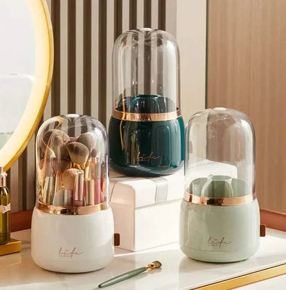 360¬∞ Rotating Makeup Brush Holder with Lid Makeup Organizer - A-1 Thread Vault