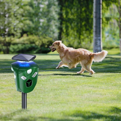 360° Electric Solar Powered Ultrasonic Repeller with Motion Sensor LED Flashing Lights - A-1 Thread Vault