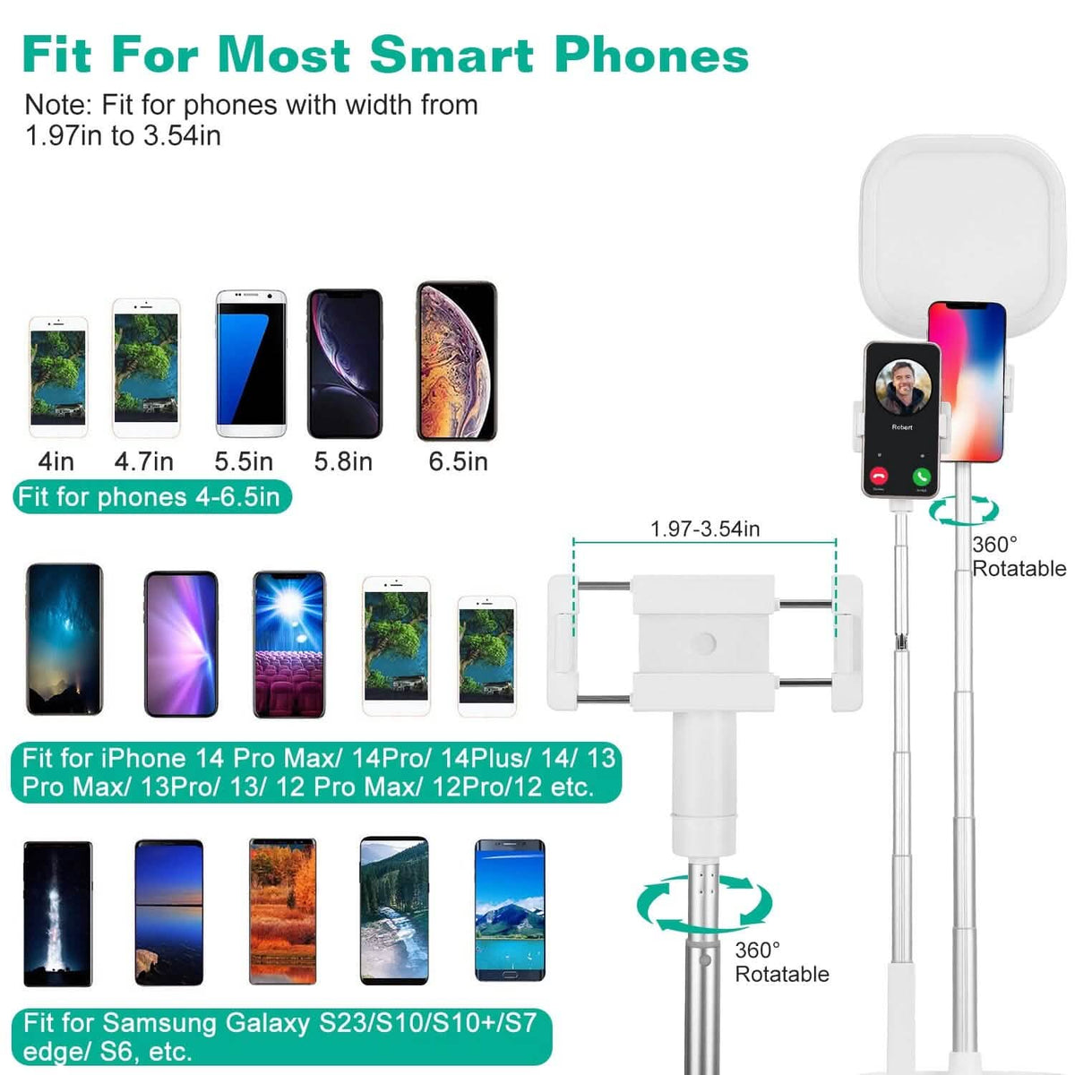 360° Rotatable Dual Phone Holder with Rechargeable Wireless Remote V8 - A-1 Thread Vault