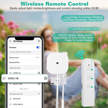 360° Rotatable Dual Phone Holder with Rechargeable Wireless Remote V8 - A-1 Thread Vault