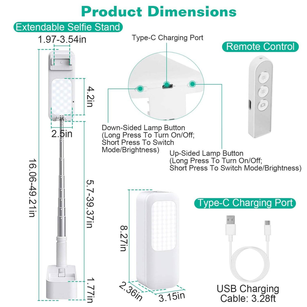360° Rotatable Extendable Selfie Stand Phone Holder - A-1 Thread Vault