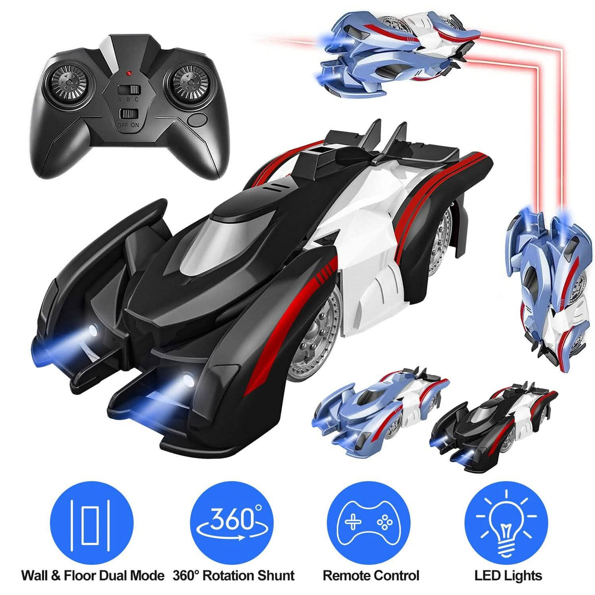 360¬∞ Rotating Electric Wall Climbing Remote Control Dual Mode Car - A-1 Thread Vault