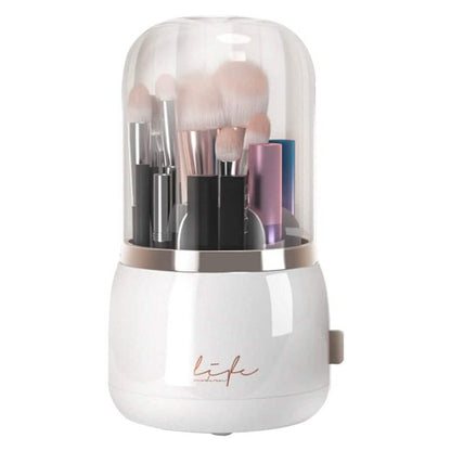 360¬∞ Rotating Makeup Brush Holder with Lid Makeup Organizer - A-1 Thread Vault